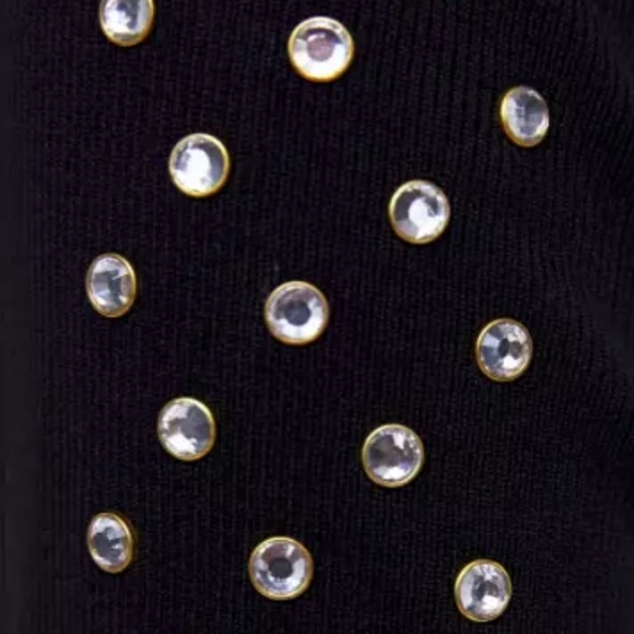 Zara Bodysuit With Bead Trim Black Long Sleeve Large - Picture 6 of 6